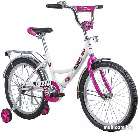 Детский велосипед Novatrack Urban 20 (белый/розовый, 2019)