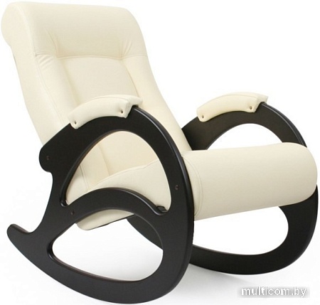 Кресло-качалка Мебелик Сенатор Модель 77 (экокожа белый/венге)