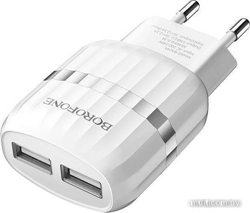 Сетевое зарядное Borofone BA24A Lightning (белый)