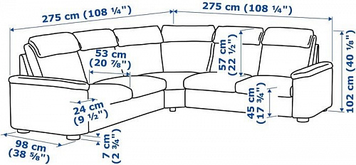 Угловой диван Ikea Лидгульт 492.579.75 (гранн/бумстад золотисто-коричневый)