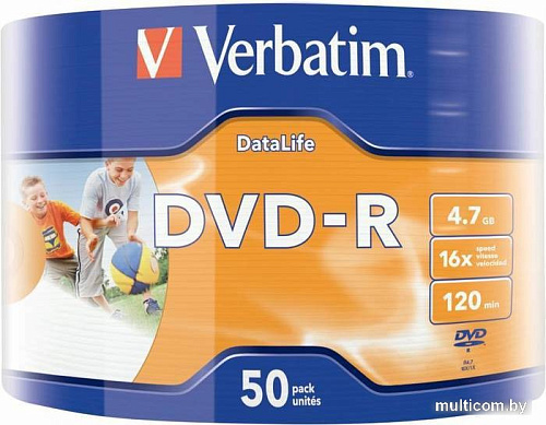 DVD-R диск Verbatim 4.7Gb 16x 43793 (50 шт)