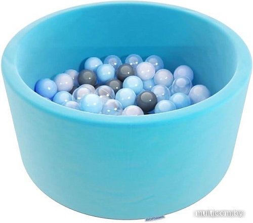 Сухой бассейн Romana Easy ДМФ-МК-02.53.03 (бирюзовый, 150 шариков ассорти с серым)