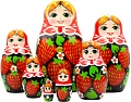 Развивающая игра Брестская Матрешка В сарафане с клубникой (набор 7 шт)
