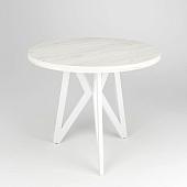 Кухонный стол Дабер 001 Круглый С1.10.1.1 (опора металл белый/дуб крафт белый)