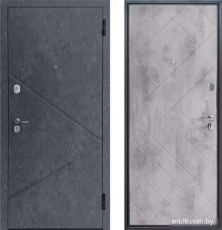 Металлическая дверь Guard Loft бетон графит/бетон серый (86x205, правая)