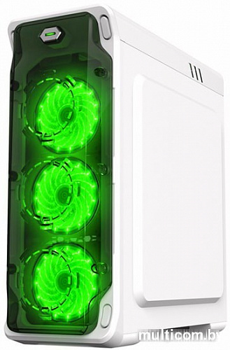 Корпус GameMax StarLight (белый, зеленая подсветка)