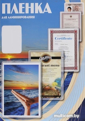 Пленка для ламинирования Office-Kit глянцевая 6.5x9.5 200 мкм 100 шт PLP11206