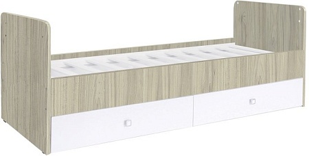 Детская кроватка Polini Kids Simple 1100 с комодом (вяз/белый)