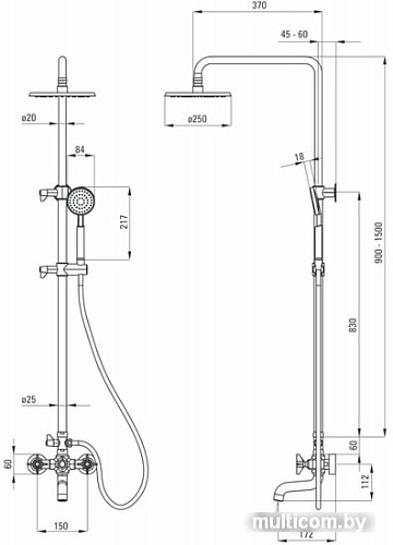Душевая система Deante Temisto NAC N1QT