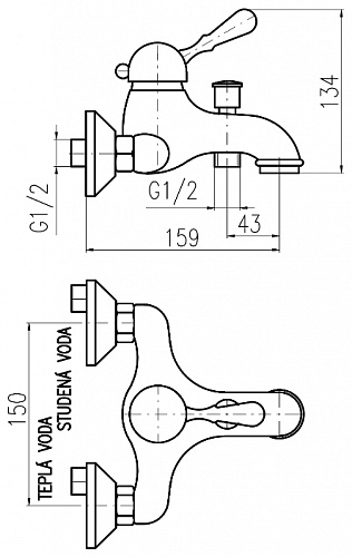 Однорычажный смеситель Slezak RAV Labe L054.5SM