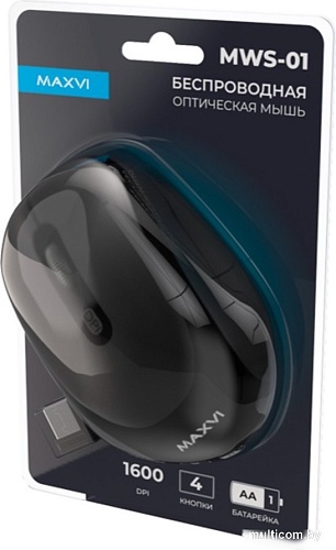 Мышь Maxvi MWS-01 (черный)