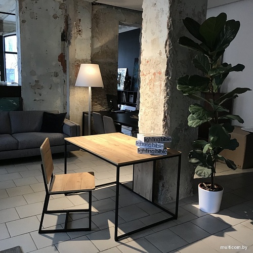 Стол Millwood Лофт Барселона ДТ-1 120x80x74 (дуб белый Craft/металл черный)