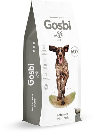Сухой корм для собак Gosbi Life dog balanced with lamb 12 кг