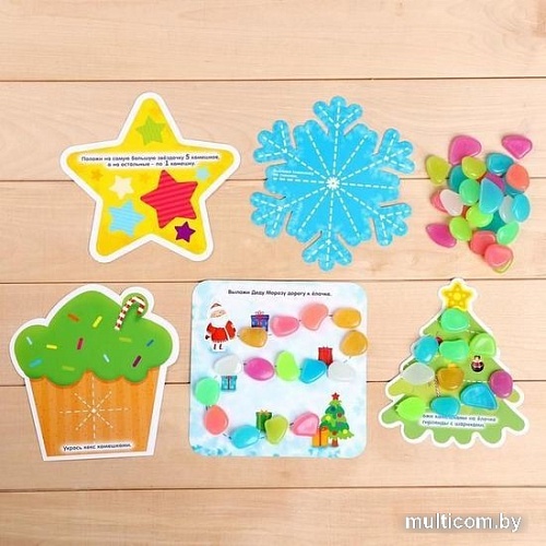Развивающая игра Zabiaka Новогодняя мозаика со светящимися камушками 4894542