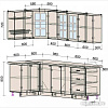 Угловая кухня Интерлиния Мила Деко 1.2x2.4 (белый/кастилло темный)