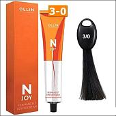 Крем-краска Ollin Professional N-Joy Color Cream 3/0 темный шатен 100 мл