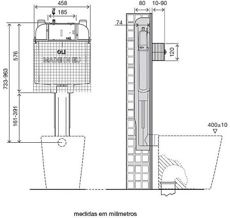 Инсталляция для унитаза OLI OLI74 Plus [601601]