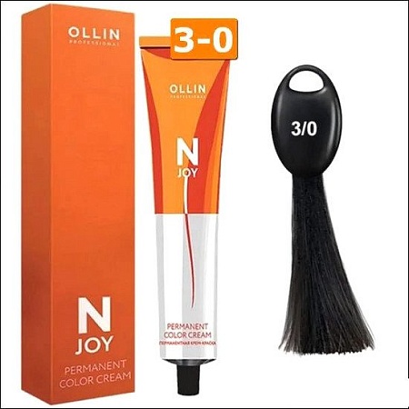 Крем-краска Ollin Professional N-Joy Color Cream 3/0 темный шатен 100 мл