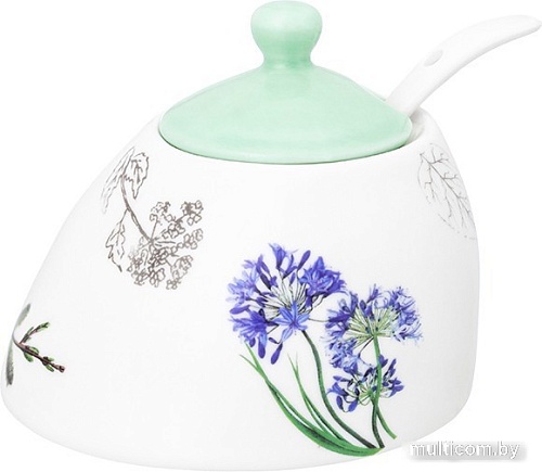 Сахарница Elan Gallery Ботанический атлас с ложкой 540797