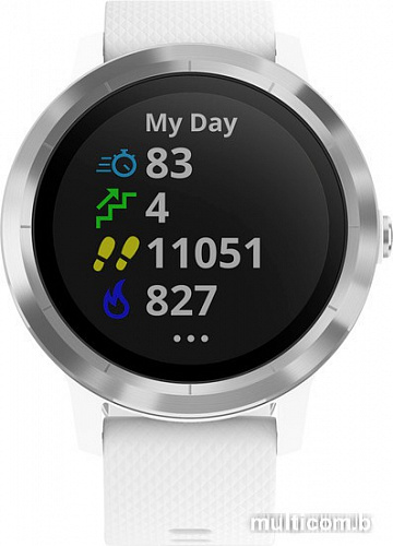 Умные часы Garmin Vivoactive 3 (серебристый/белый)