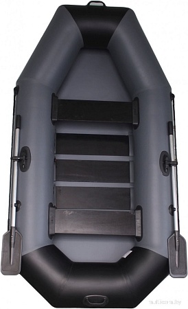 Гребная лодка Vivax К250 с ковриком-сланью (без киля, серый/черный)