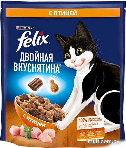 Сухой корм для кошек Felix Двойная вкуснятина с птицей 600 г