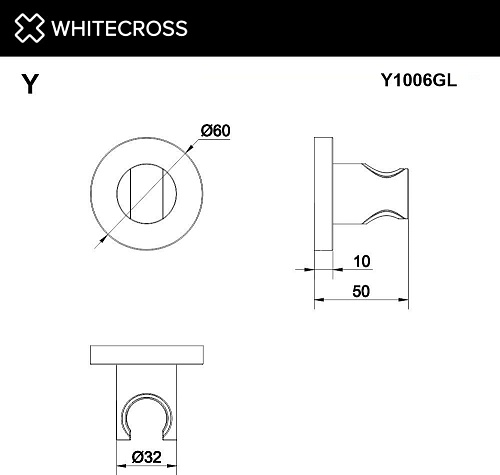 Держатель душевой лейки Whitecross Y1006GL (золото)