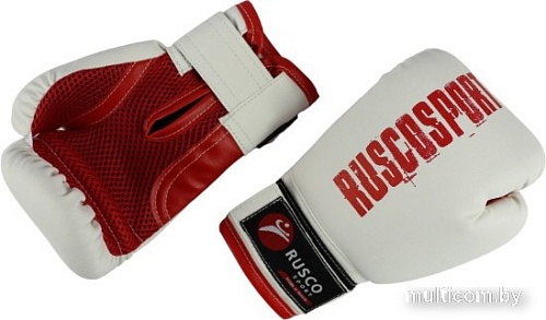 Тренировочные перчатки Rusco Sport 8 oz (белый/красный)