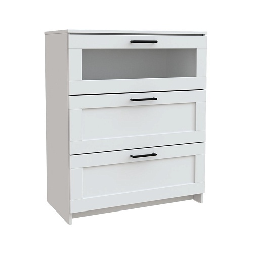 Комод Mio Tesoro Нави 3 ящика 2.15.02.020.1 (белый, со стеклом)