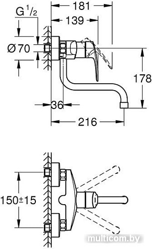 Смеситель Grohe Eurosmart 31391003