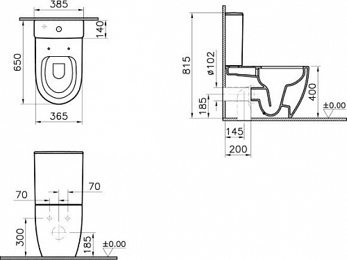 Унитаз Vitra Sento Close-Coupled 5987B003-0585