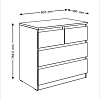 Комод Mio Tesoro Мальта 4 ящика 80x76 2.05.02.050.1 (белый)