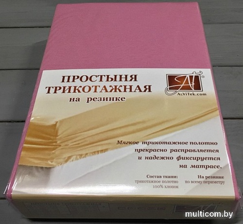Постельное белье Альвитек Трикотажная на резинке 160x200x20 ПТР-СР-160 (сухая роза)