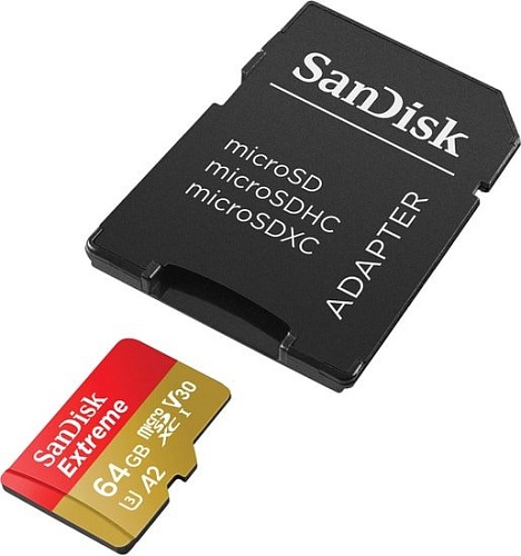 Карта памяти SanDisk Extreme microSDXC SDSQXA2-064G-GN6MA 64GB (с адаптером)