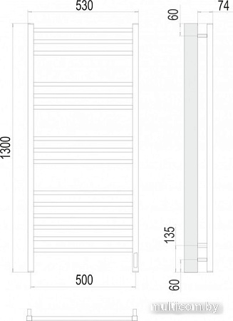 Полотенцесушитель TERMINUS Ватикан П15 500x1300 (сенсор быстрого касания, белый)