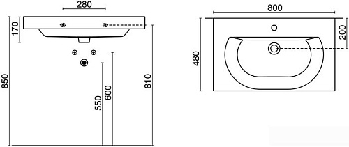 Умывальник Kerama Marazzi BUONGIORNO BG.wb.80