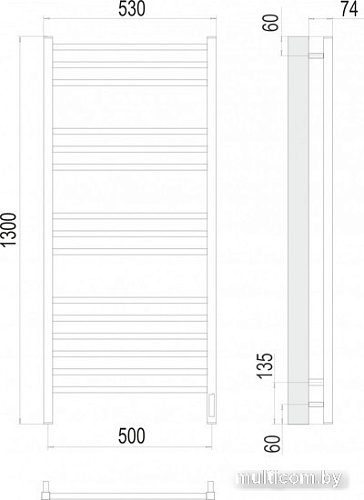 Полотенцесушитель TERMINUS Ватикан П15 500x1300 (сенсор быстрого касания, белый)