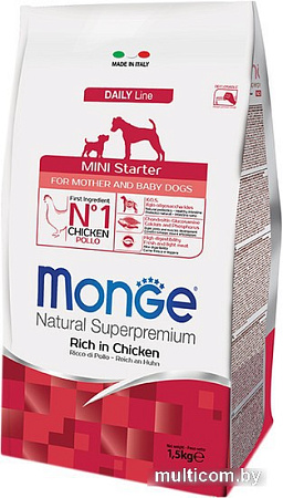 Корм для собак Monge Mini Starter Rich in Chicken 1.5 кг