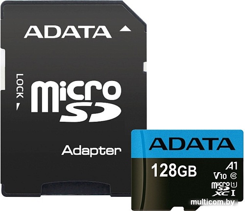 Карта памяти A-Data Premier AUSDX128GUICL10A1-RA1 microSDXC 128GB (с адаптером)