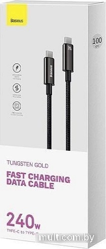 Кабель Baseus Tungsten Gold Fast Charging Data Cable USB Type-C - USB Type-C (2 м, черный)