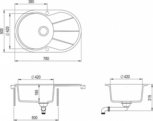 Кухонная мойка Aquasanita Clarus SR101AW (cerrus 120)