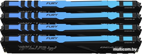 Оперативная память Kingston FURY Beast RGB 4x16GB DDR4 PC4-25600 KF432C16BB1AK4/64