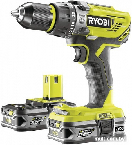 Ударная дрель-шуруповерт Ryobi R18PD31-225S (с 2-мя АКБ, сумка)