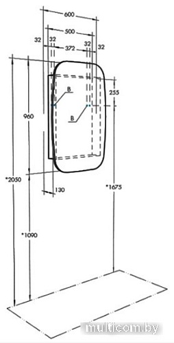 Мебель для ванных комнат Акватон Шкаф с зеркалом Сохо 60 R 1A258302AJA0R