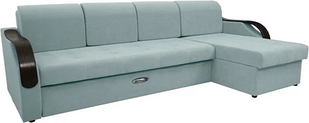 Сириус Лидер-6 с оттоманкой ППУ 300x165 (Eva 25 велюр светло-зеленый)