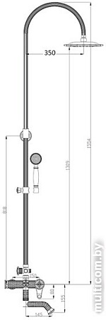 Душевая система ZorG A 402DS-SL (античное серебро)