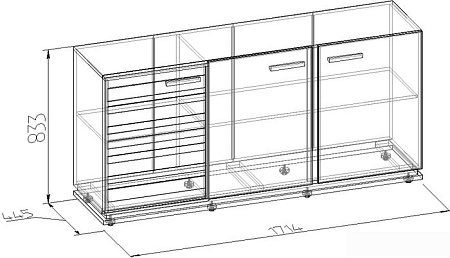 Тумба Глазов Oslo 5 (дуб серый craft/черный)