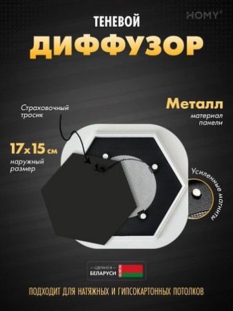 Вентиляционная решетка HOMY AIR гексагон AH100B 17x15 (черная)