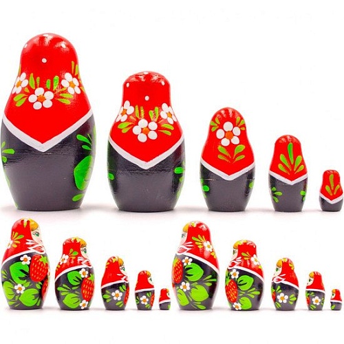 Развивающая игра Брестская Матрешка В сарафане с клубникой (набор 5 шт)