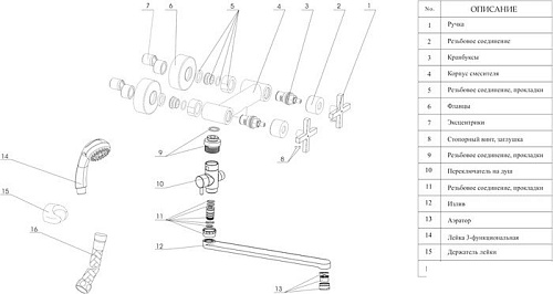 Смеситель Wasserkraft Weser 7802L
